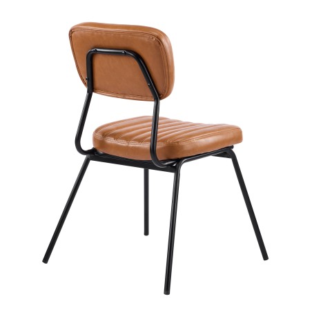 Silla NUREMBERG, metal, similpiel marrón-3