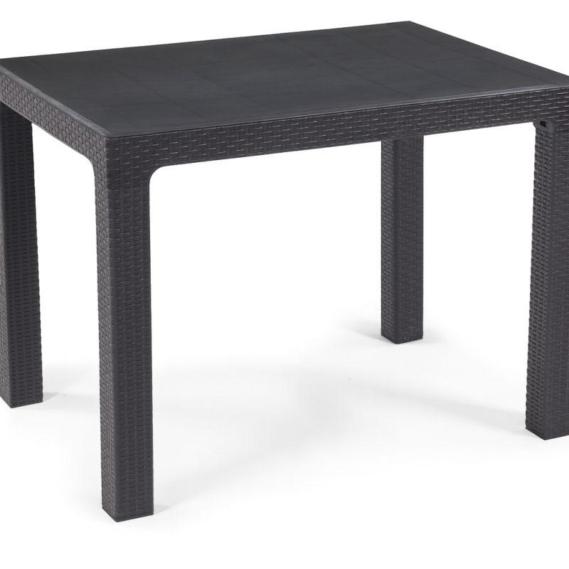 Mesa MIJAS, polipropileno antracita, 100 x 70 cms