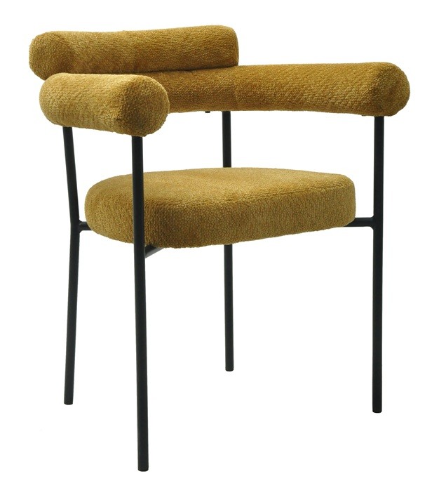 Tapizado tejido bouclé amarillo