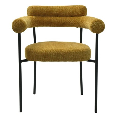 Sillón CERVANTES, metal, tapizado tejido bouclé amarillo-0