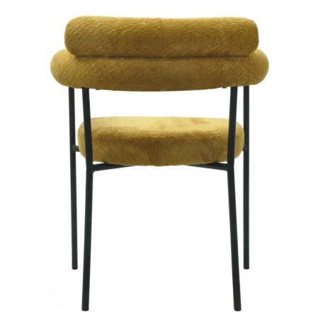 Sillón CERVANTES, metal, tapizado tejido bouclé amarillo-1