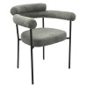 Sillón CERVANTES, metal, tapizado tejido bouclé gris