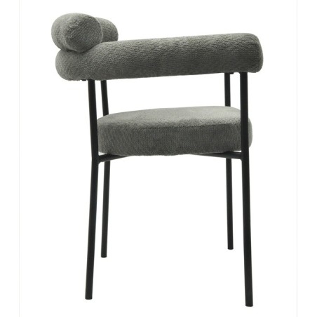 Sillón CERVANTES, metal, tapizado tejido bouclé gris-1