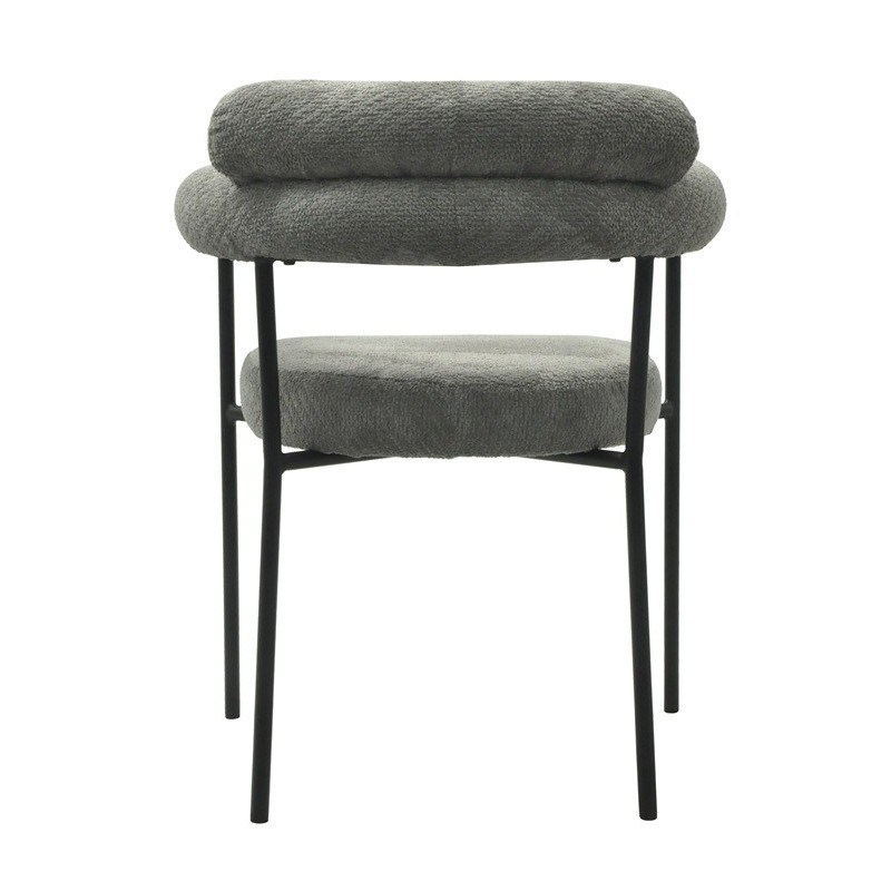 Sillón CERVANTES, metal, tapizado tejido bouclé gris-2