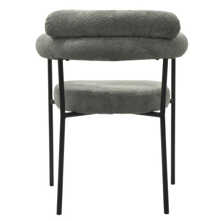 Sillón CERVANTES, metal, tapizado tejido bouclé gris-2