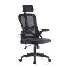 Sillón de oficina ORBEC, alto, negro, malla y asiento negro