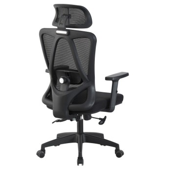 Sillón de oficina CIRAL, alto, negro, malla y asiento negro 2