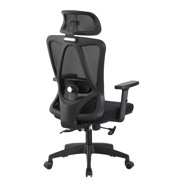 Sillón de oficina CIRAL, alto, negro, malla y asiento negro-0
