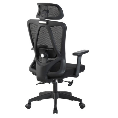 Sillón de oficina CIRAL, alto, negro, malla y asiento negro-0