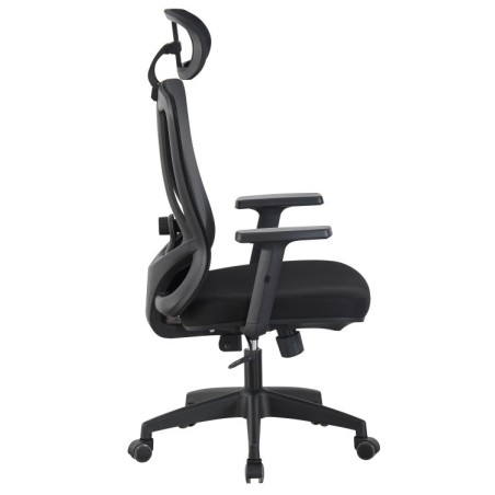 Sillón de oficina CIRAL, alto, negro, malla y asiento negro-2