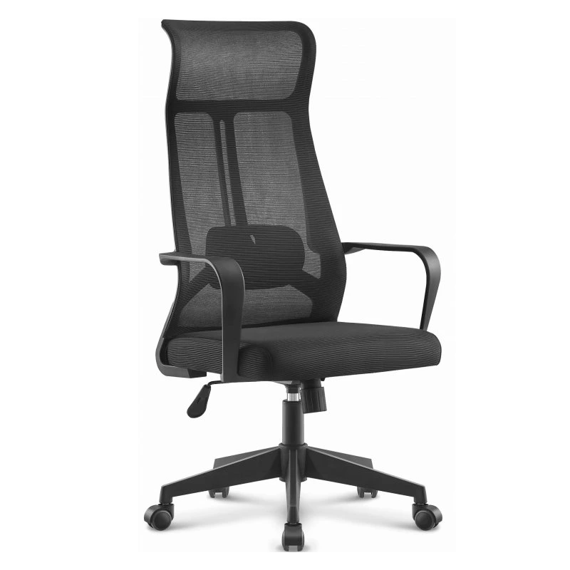 Sillón de oficina AMIENS, alto, negro, malla y asiento negro