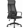 Sillón de oficina AMIENS, alto, negro, malla y asiento negro