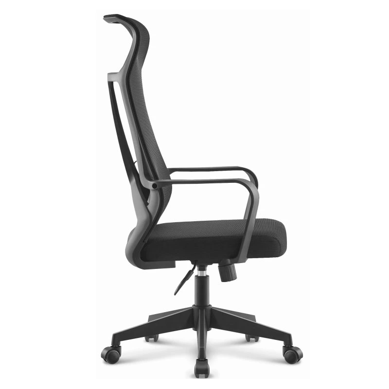 Sillón de oficina AMIENS, alto, negro, malla y asiento negro-1