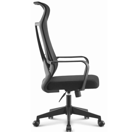Sillón de oficina AMIENS, alto, negro, malla y asiento negro-1