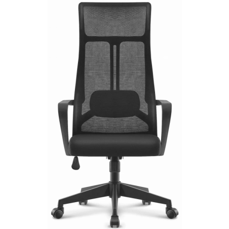 Sillón de oficina AMIENS, alto, negro, malla y asiento negro-2