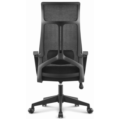Sillón de oficina AMIENS, alto, negro, malla y asiento negro-3