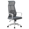 Sillón de oficina AMIENS, alto, blanco, malla y asiento gris