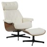 Butaca con ottoman EUROPA, madera, metal, similpiel beige