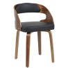 Sillón LOARRE, fijo, madera, similpiel negra