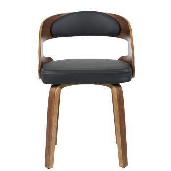 Sillón LOARRE, fijo, madera, similpiel negra 2