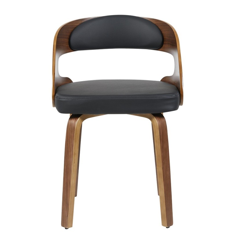 Sillón LOARRE, fijo, madera, similpiel negra-0