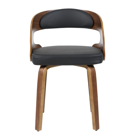 Sillón LOARRE, fijo, madera, similpiel negra-0