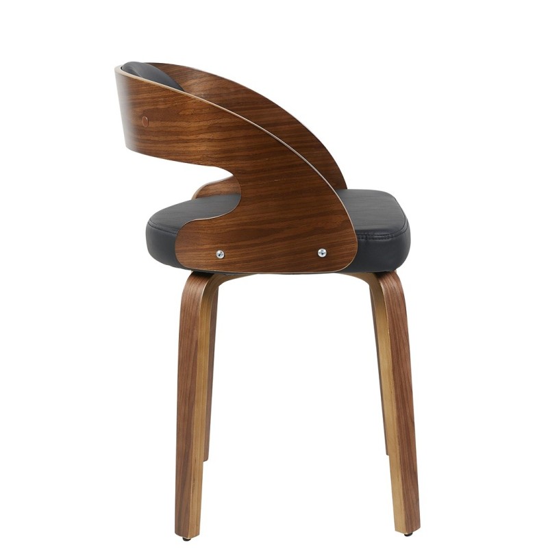 Sillón LOARRE, fijo, madera, similpiel negra-1