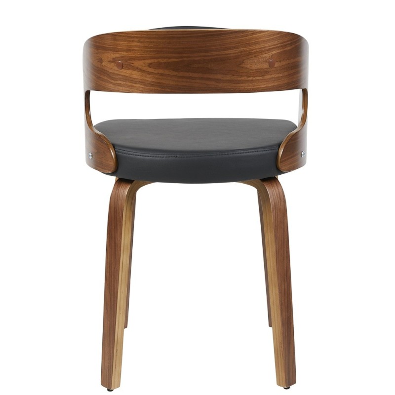 Sillón LOARRE, fijo, madera, similpiel negra-2