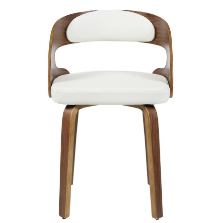Sillón LOARRE, fijo, madera, similpiel blanca-0