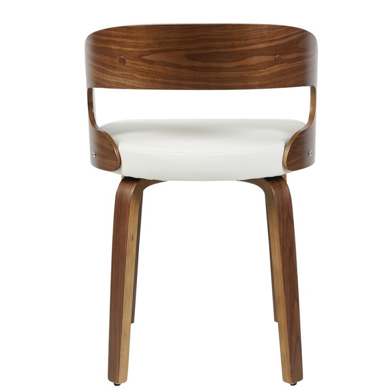 Sillón LOARRE, fijo, madera, similpiel blanca-2