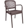 Sillón LATOJA, apilable, polipropileno marrón chocolate