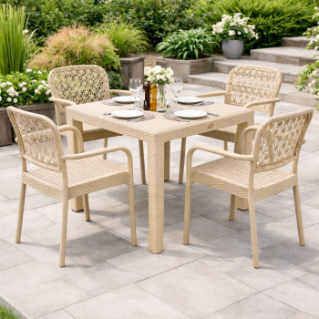 Sillón LATOJA, apilable, polipropileno beige 2
