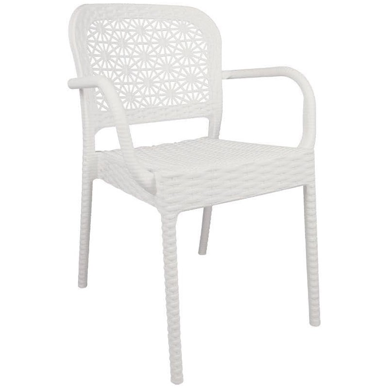 Sillón LATOJA, apilable, polipropileno blanco