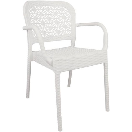 Sillón LATOJA, apilable, polipropileno blanco