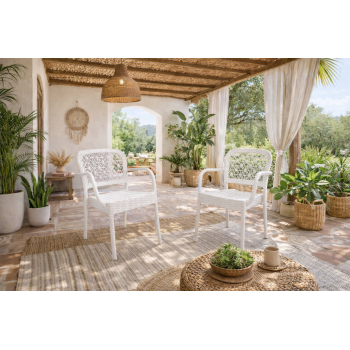 Sillón LATOJA, apilable, polipropileno blanco 2