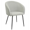 Sillón LAUREN, metal, tapizado tejido linen gris claro