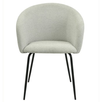 Sillón LAUREN, metal, tapizado tejido linen gris claro 2