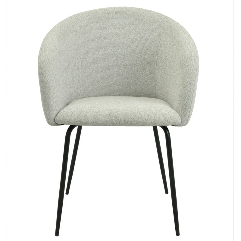 Sillón LAUREN, metal, tapizado tejido linen gris claro-0