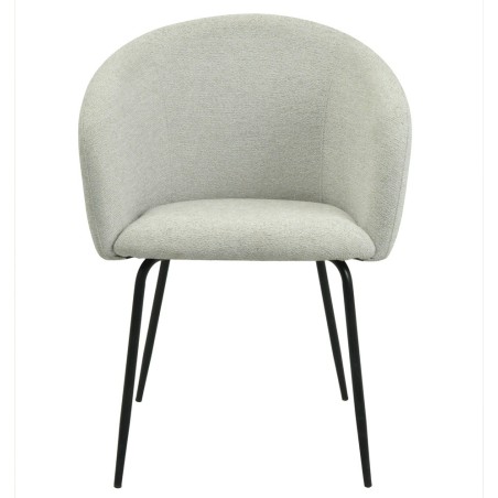 Sillón LAUREN, metal, tapizado tejido linen gris claro-0