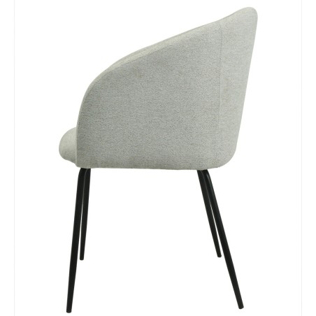 Sillón LAUREN, metal, tapizado tejido linen gris claro-1