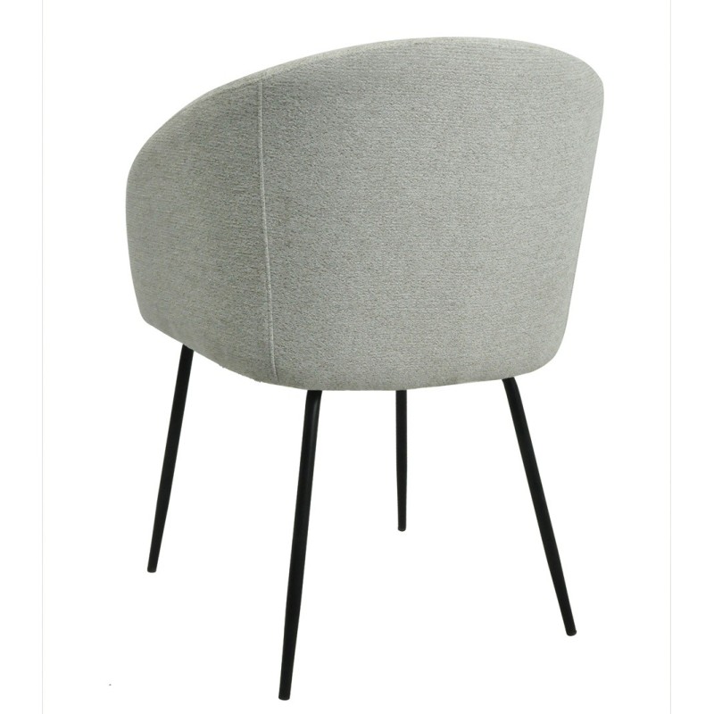 Sillón LAUREN, metal, tapizado tejido linen gris claro-2