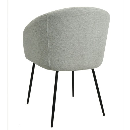 Sillón LAUREN, metal, tapizado tejido linen gris claro-2