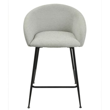 Taburete LAUREN, metal, tapizado tejido linen gris claro 2