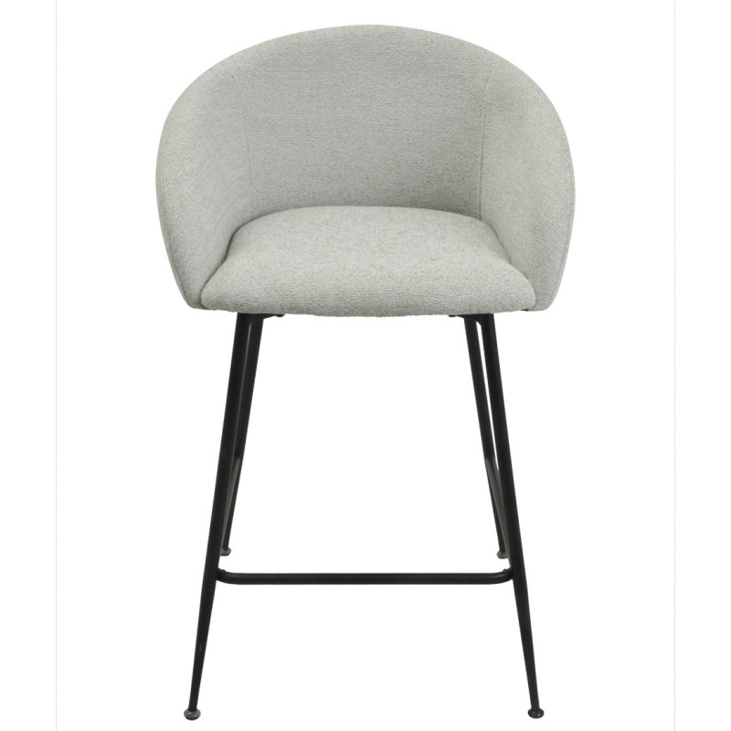 Taburete LAUREN, metal, tapizado tejido linen gris claro-0