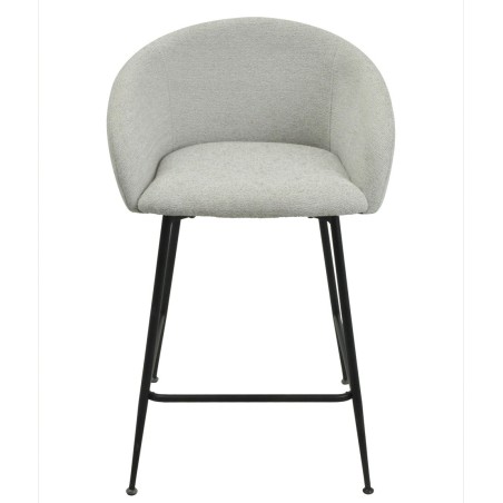 Taburete LAUREN, metal, tapizado tejido linen gris claro-0
