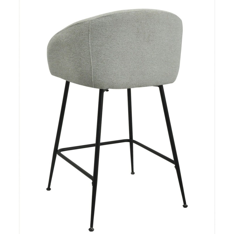 Taburete LAUREN, metal, tapizado tejido linen gris claro-2
