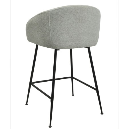 Taburete LAUREN, metal, tapizado tejido linen gris claro-2
