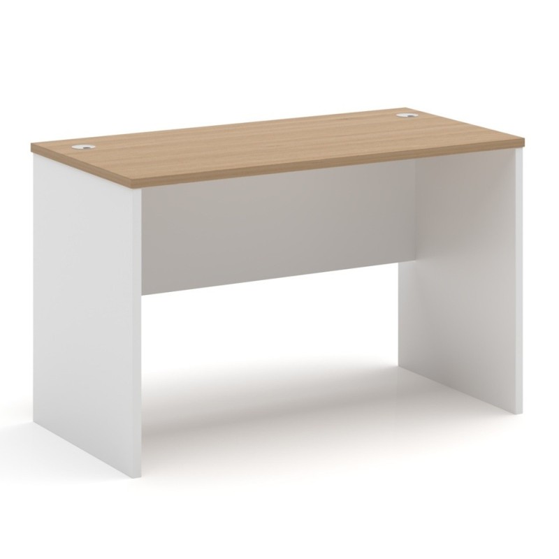 Mesa de oficina VOLPI 140, blanco y roble, 140 x 70 cms-0