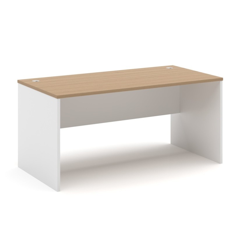 Mesa de oficina VOLPI 180, blanco y roble, 180 x 80 cms-0