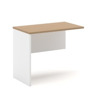 Ala de mesa de oficina VOLPI 80, blanco y roble, 80 x 40 cms